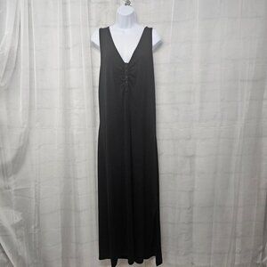 NWT Gap Black Sleeveless Maxi Dress Minimalist Lagenlook Boho Shift Maxi XXL